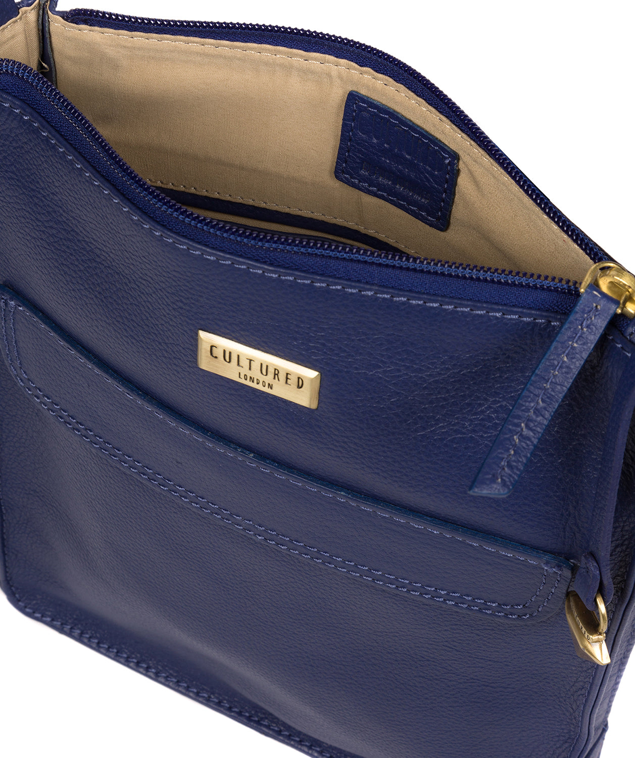 'Sarah' Mazarine Blue Leather Cross Body Bag image 4