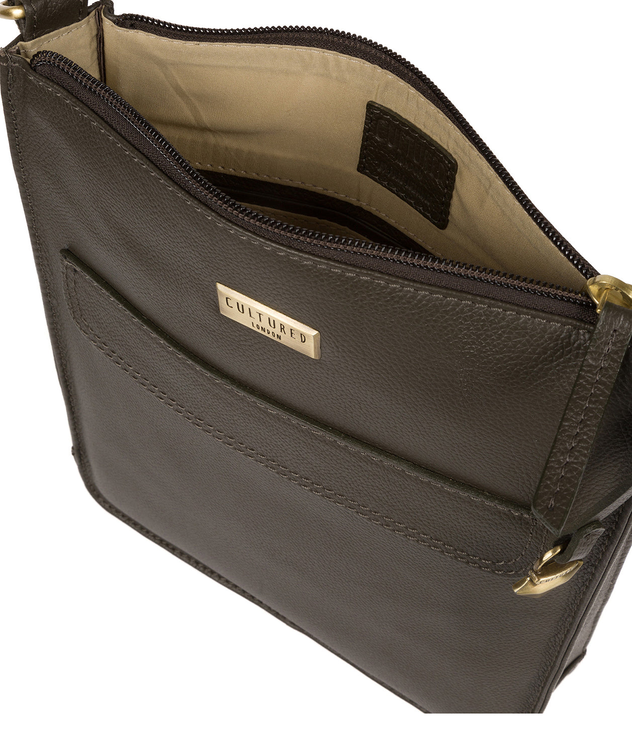 'Sarah' Olive Leather Cross Body Bag image 4