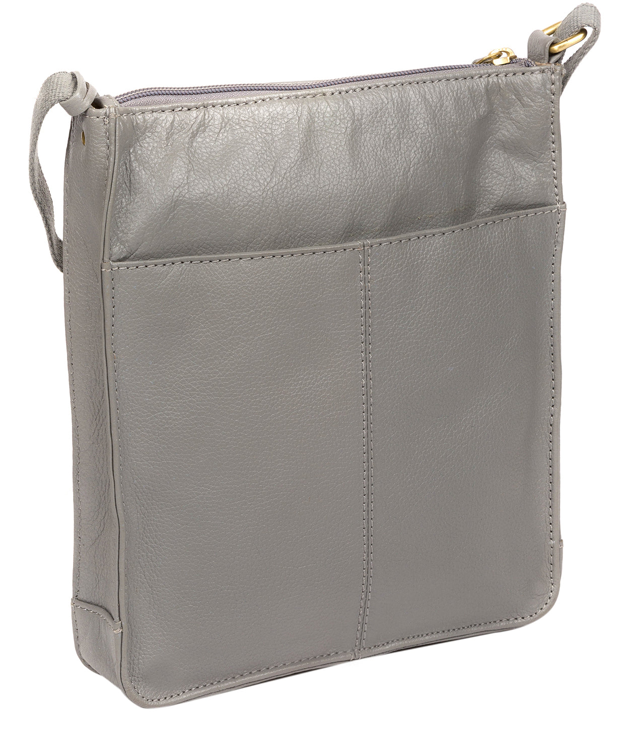 'Sarah' Silver Grey Leather Cross Body Bag image 3