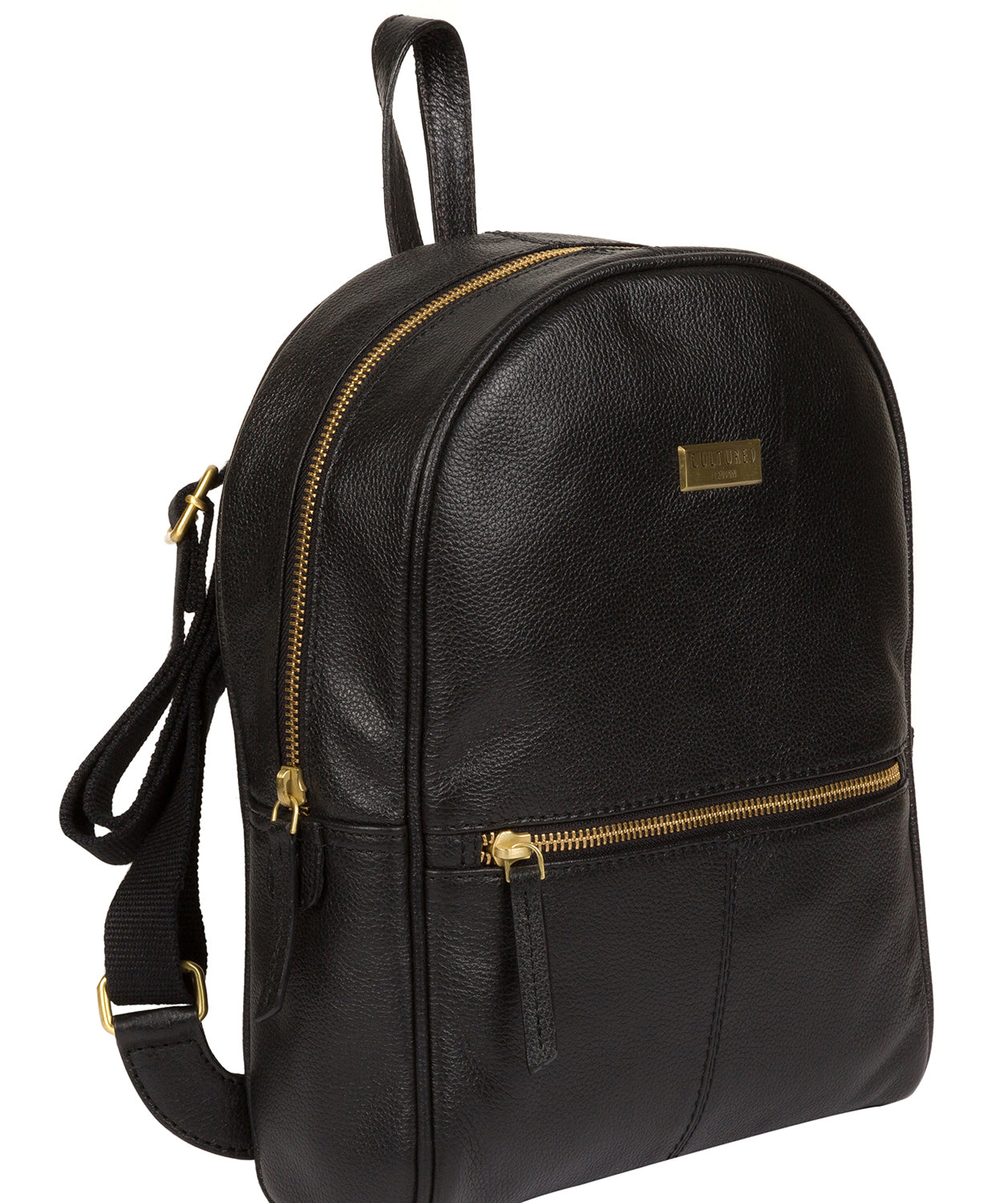 'Alyssa' Black Leather Backpack image 3