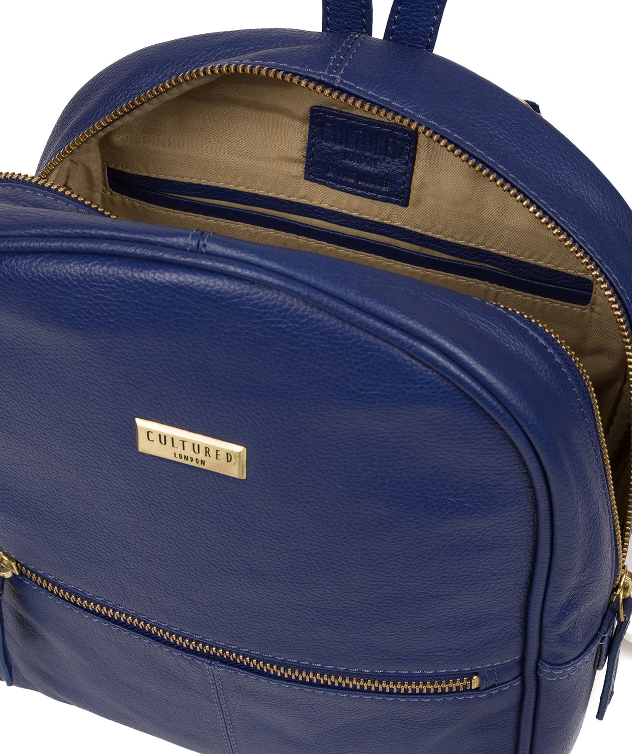 'Alyssa' Mazarine Blue Leather Backpack image 4