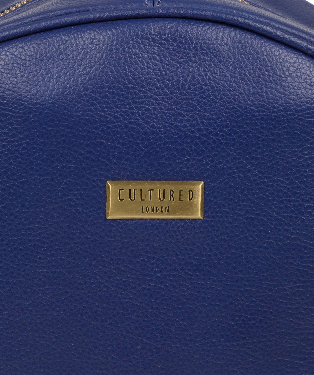 'Alyssa' Mazarine Blue Leather Backpack image 6