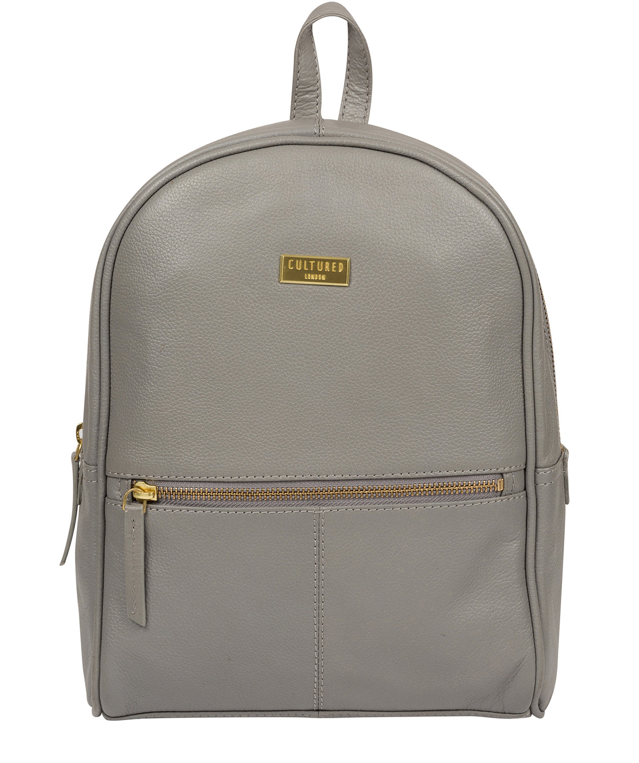 'Alyssa' Silver Grey Leather Backpack image 1