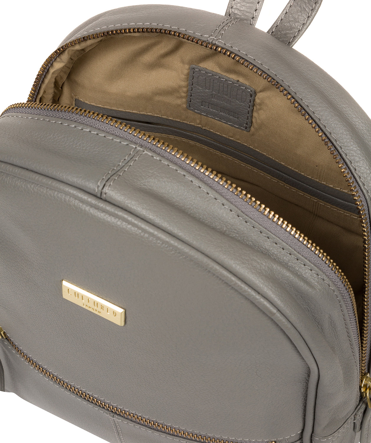 'Alyssa' Silver Grey Leather Backpack image 4