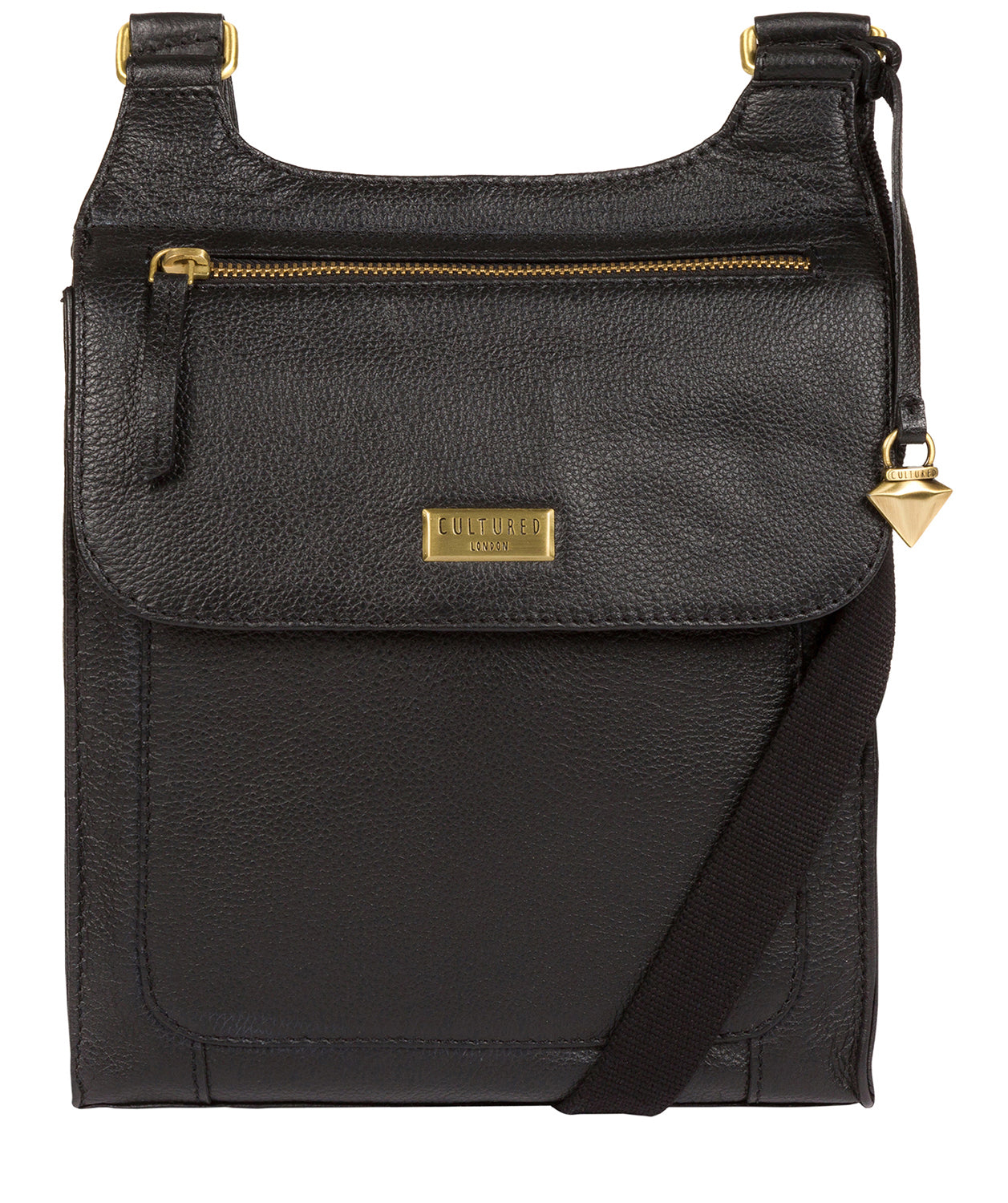 'Morgan' Black Leather Cross Body Bag
