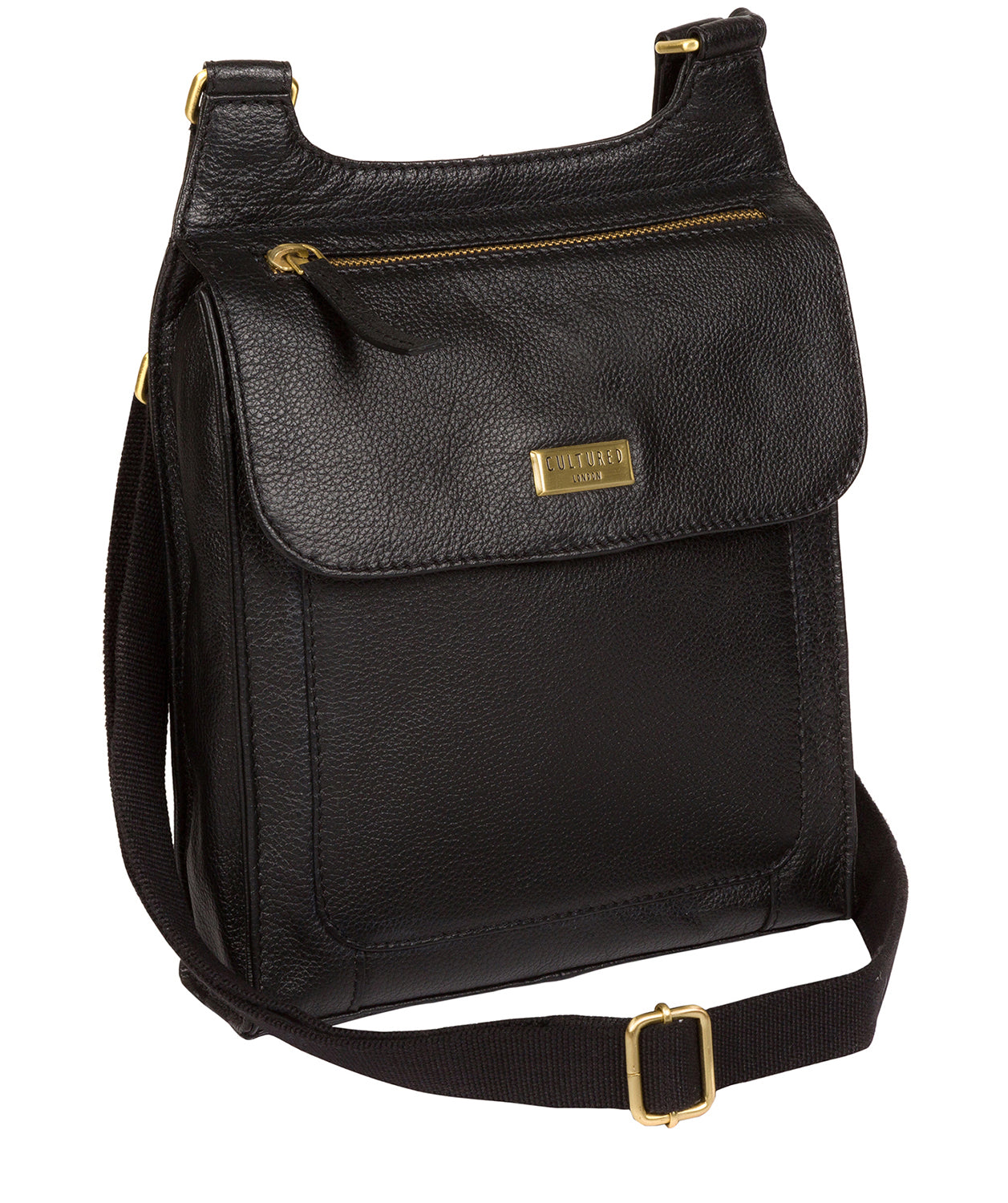 'Morgan' Black Leather Cross Body Bag image 3