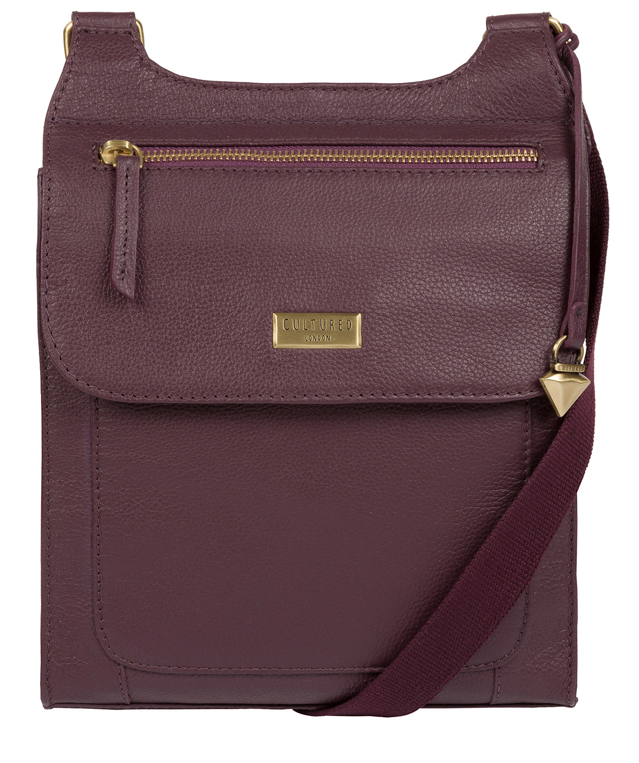 'Morgan' Fig Leather Cross Body Bag image 1