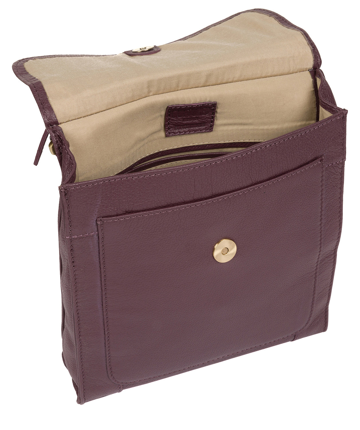 'Morgan' Fig Leather Cross Body Bag image 4