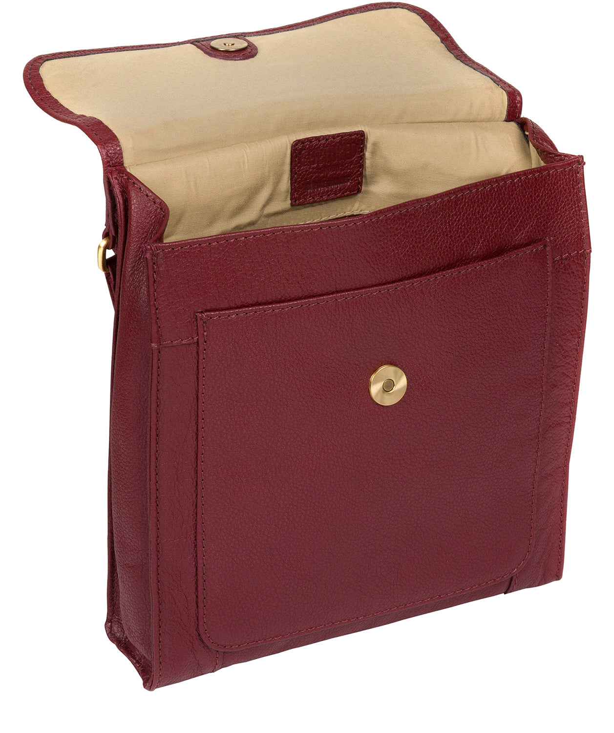 'Morgan' Ruby Red Leather Cross Body Bag image 7