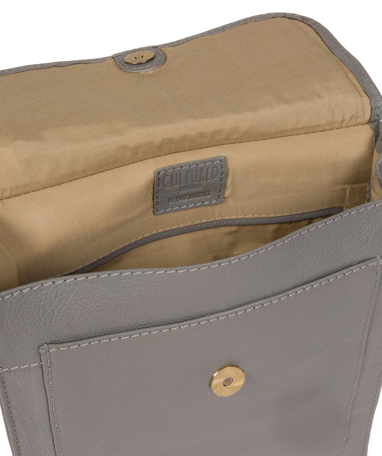 'Morgan' Silver Grey Leather Cross Body Bag image 4