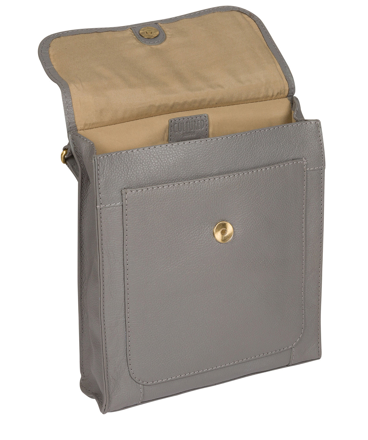 'Morgan' Silver Grey Leather Cross Body Bag image 7