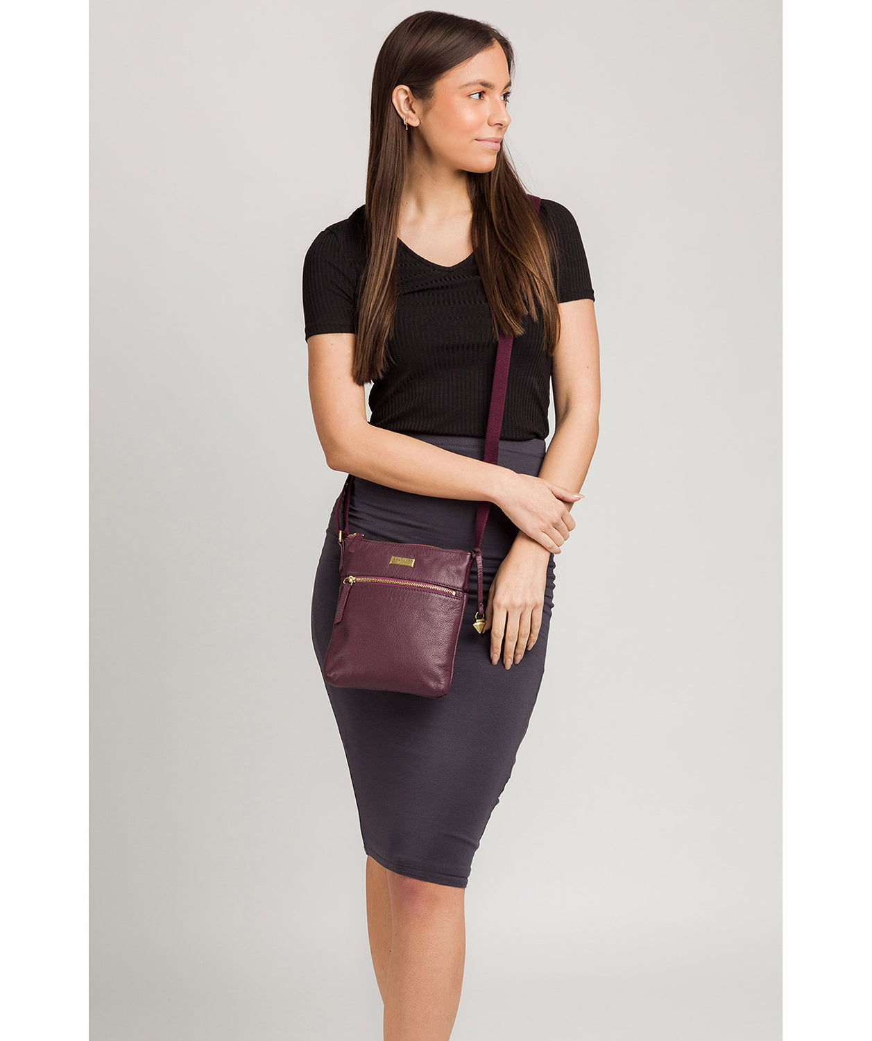 'Brooke' Fig Leather Cross Body Bag image 2