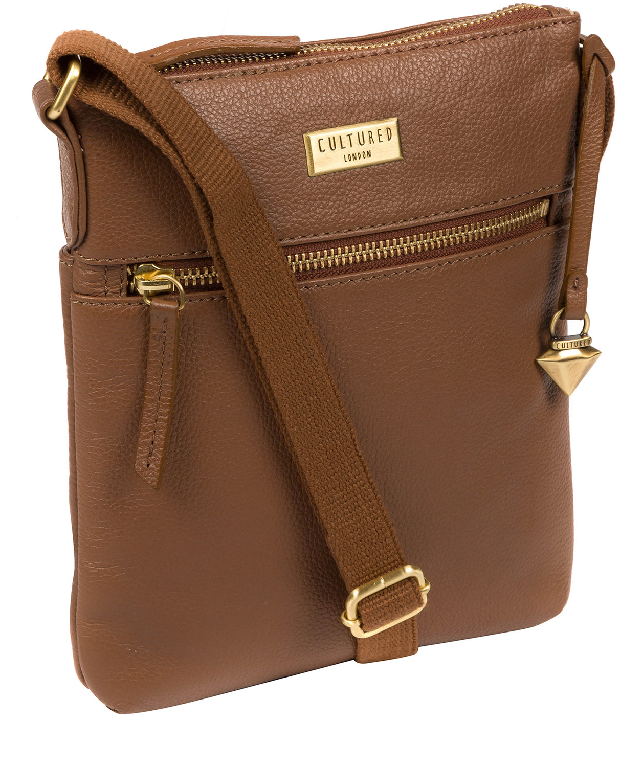 'Brooke' Tan Leather Cross Body Bag