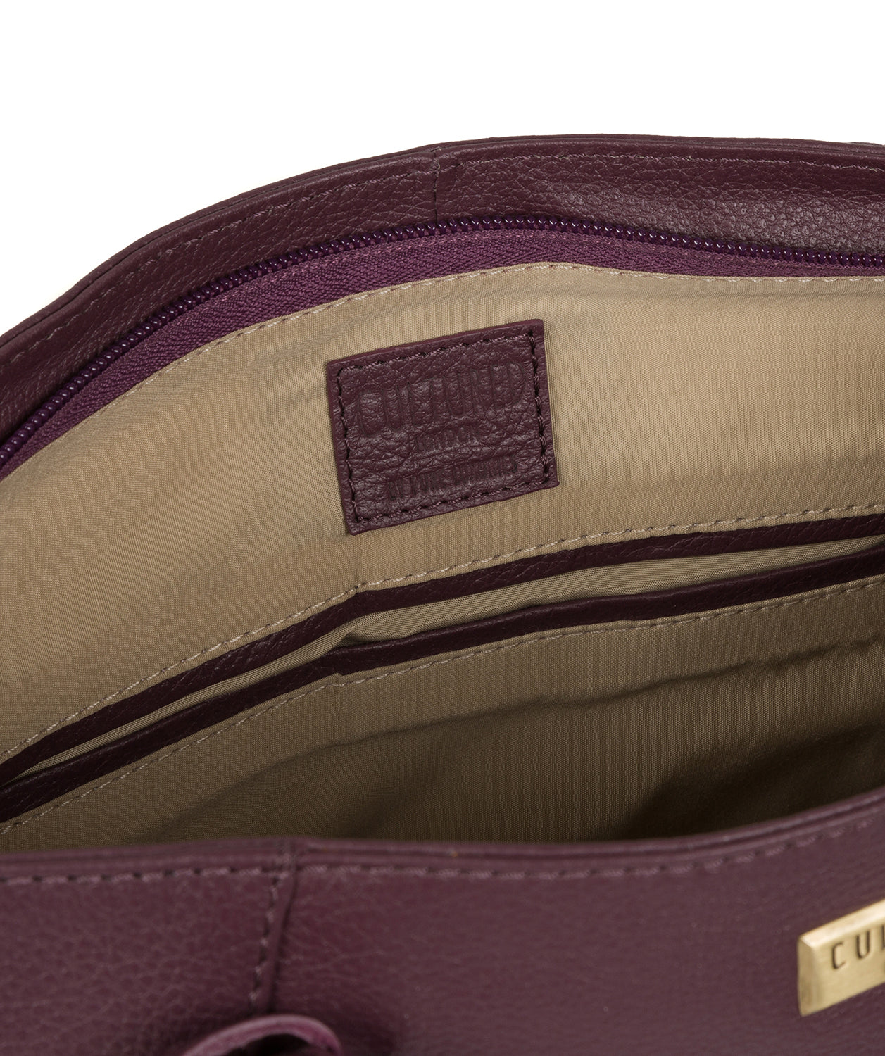 'Makayla' Fig Leather Tote Bag image 4