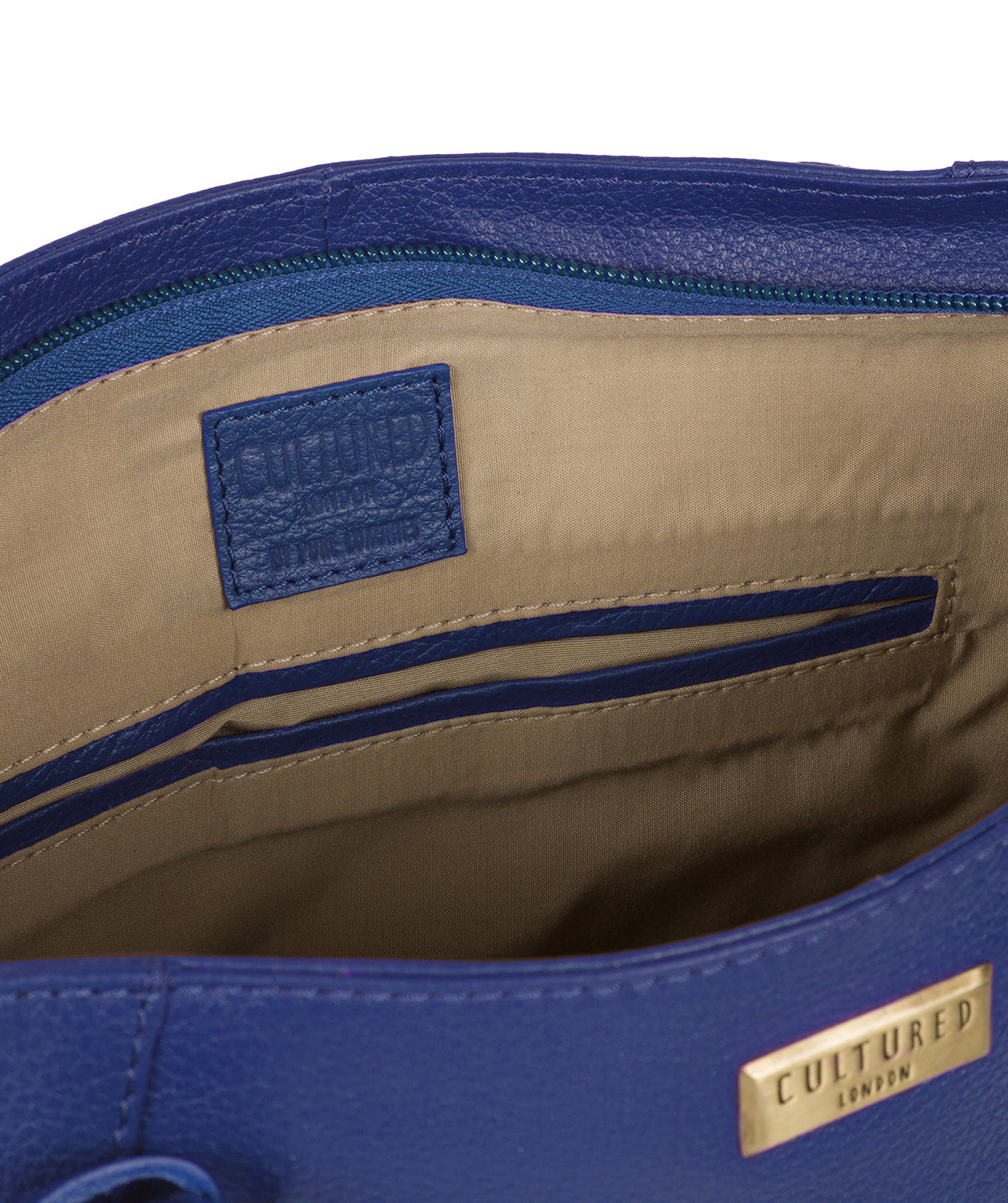 'Makayla' Mazarine Blue Leather Tote Bag image 4