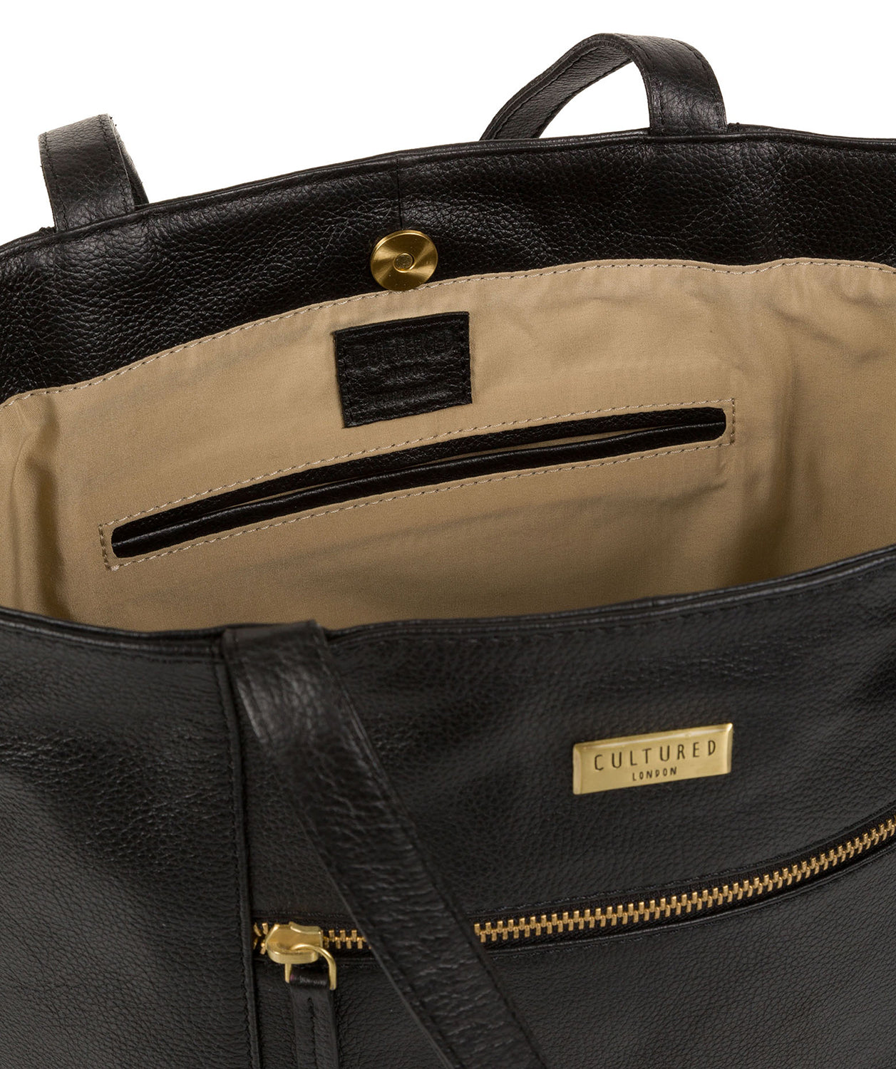 'Kimberly' Black Leather Tote Bag image 4