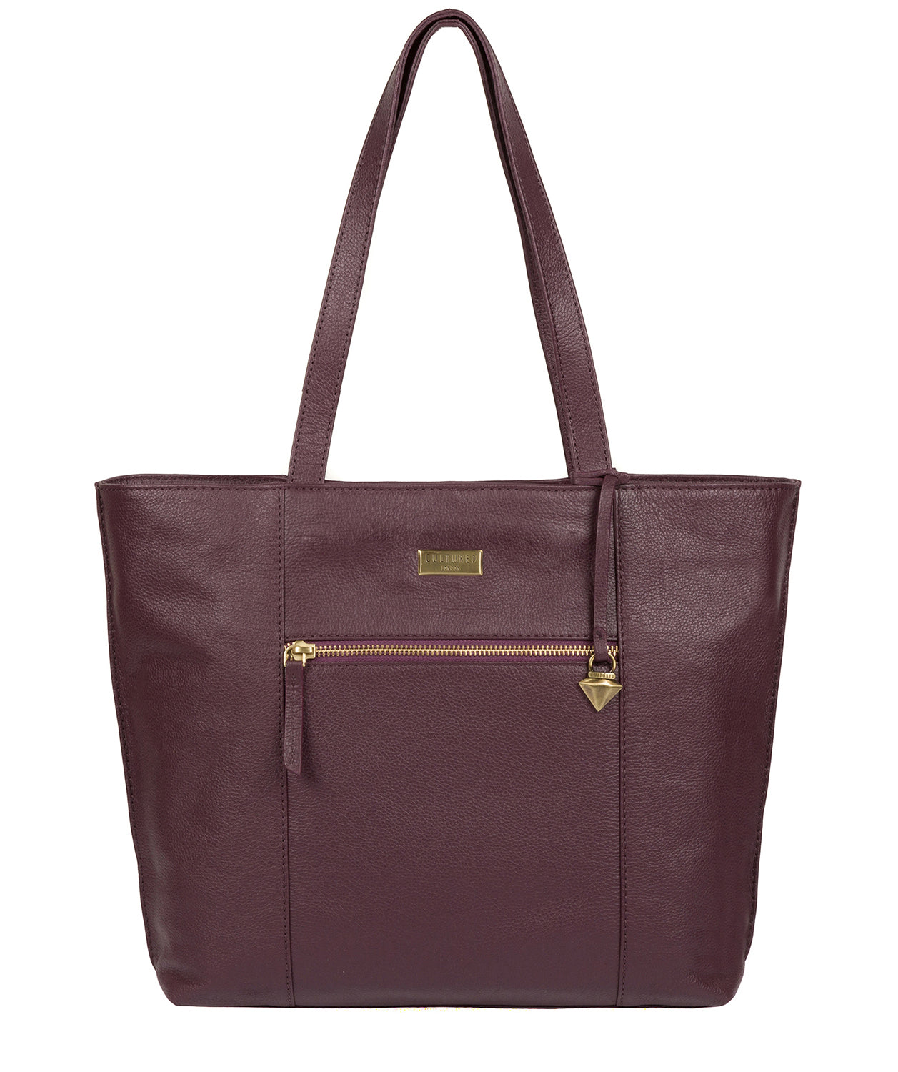 'Kimberly' Fig Leather Tote Bag image 1
