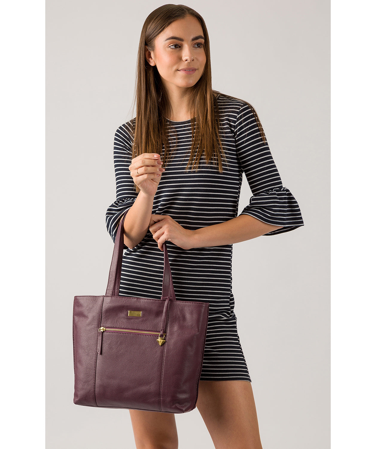 'Kimberly' Fig Leather Tote Bag image 7