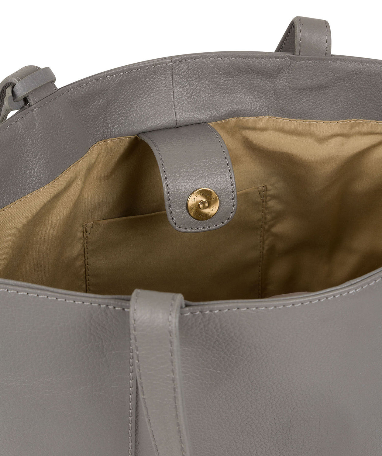 'Kimberly' Silver Grey Leather Tote Bag image 5