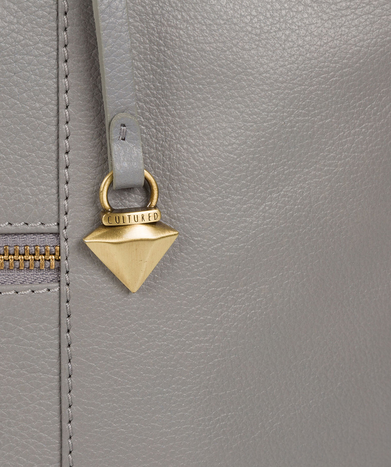 'Kimberly' Silver Grey Leather Tote Bag image 6