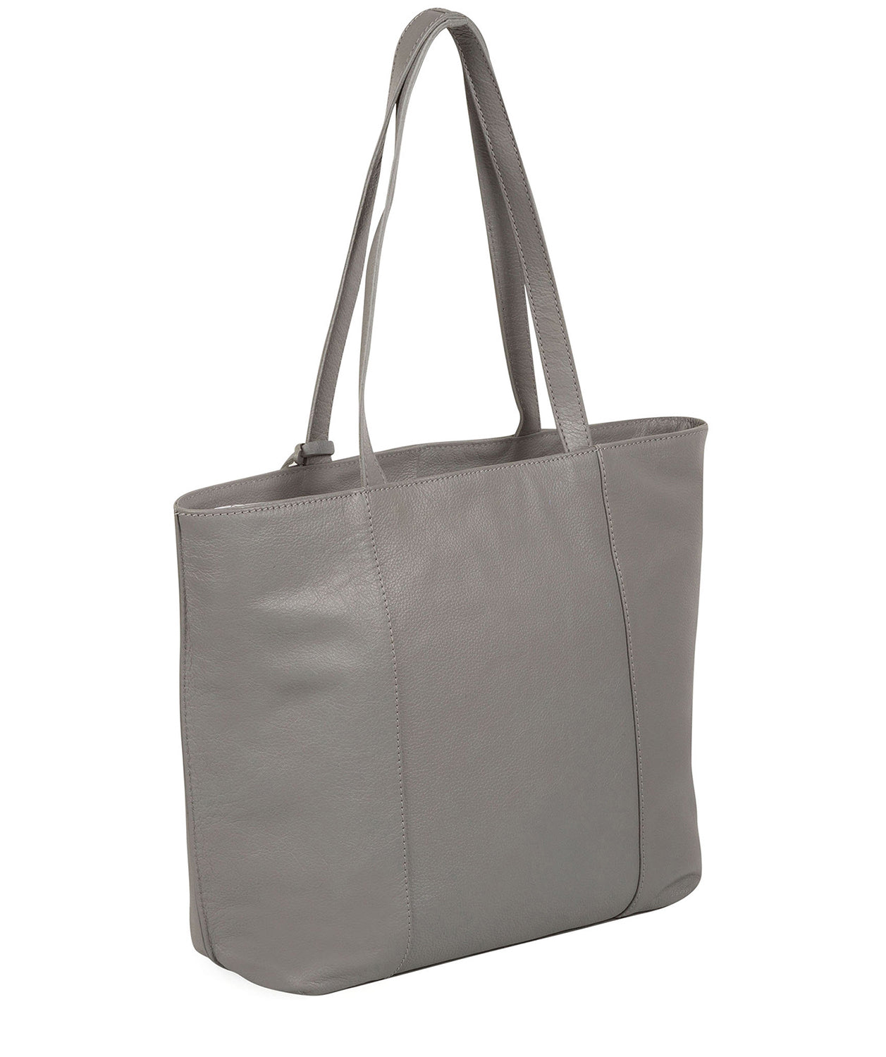 'Kimberly' Silver Grey Leather Tote Bag image 7