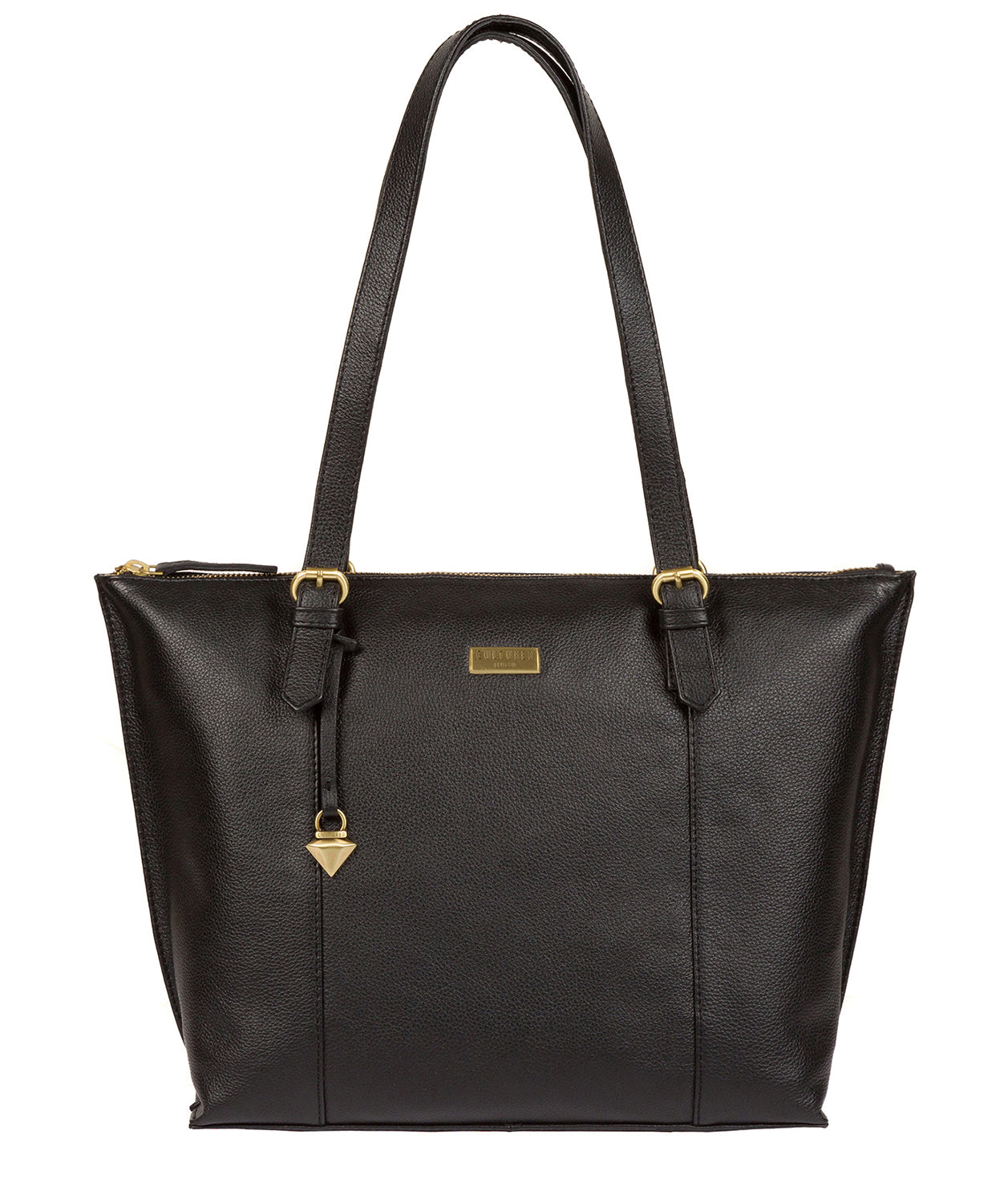 'Trinity' Black Leather Tote Bag image 1