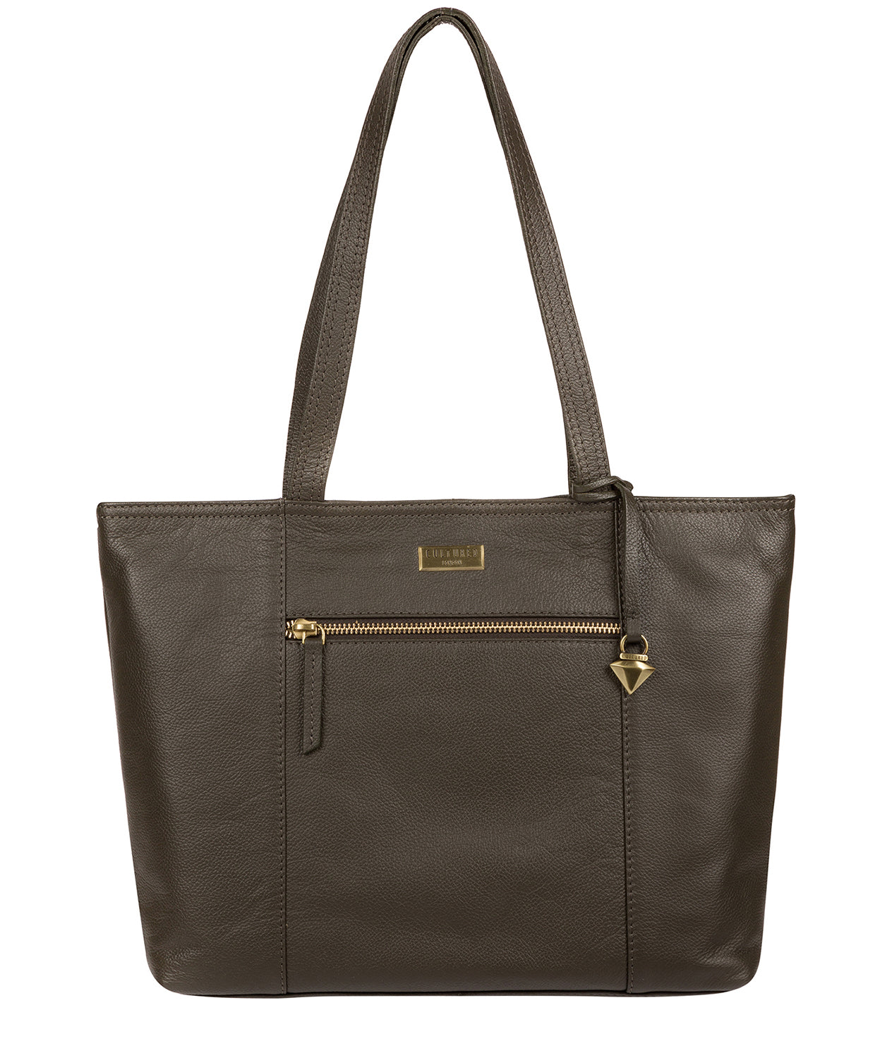 'Maya' Olive Leather Tote Bag image 1
