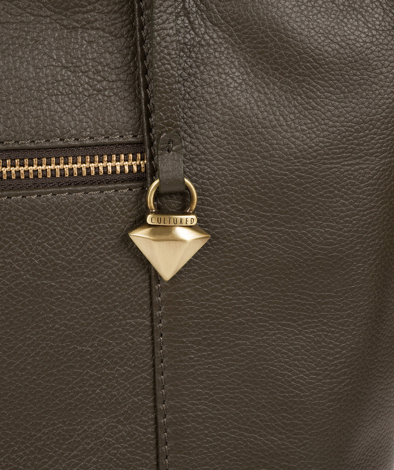 'Maya' Olive Leather Tote Bag image 5