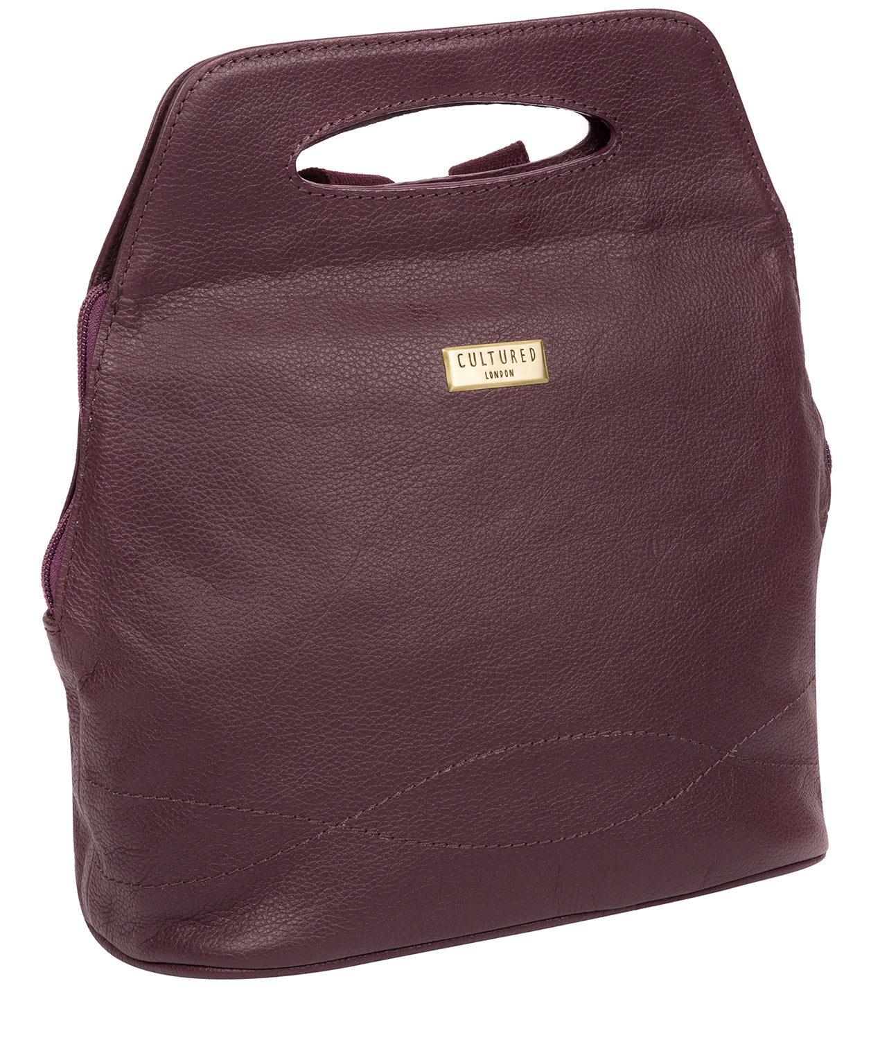 'Priya' Fig Leather Backpack image 5