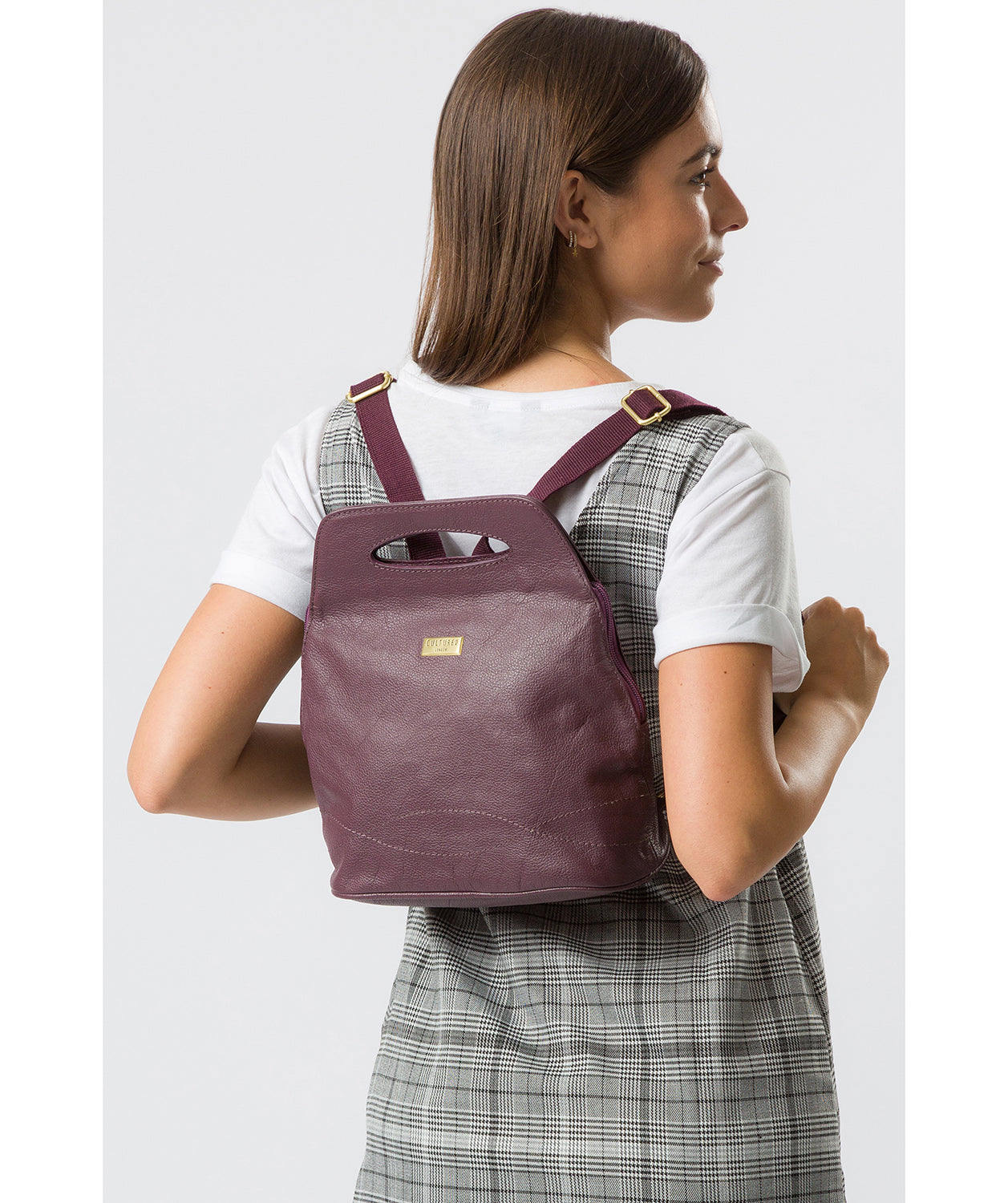 'Priya' Fig Leather Backpack image 2