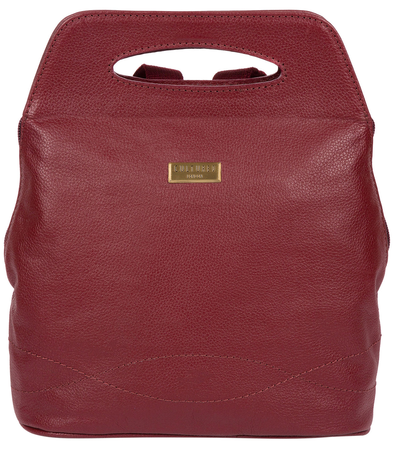'Priya' Ruby Red Leather Backpack