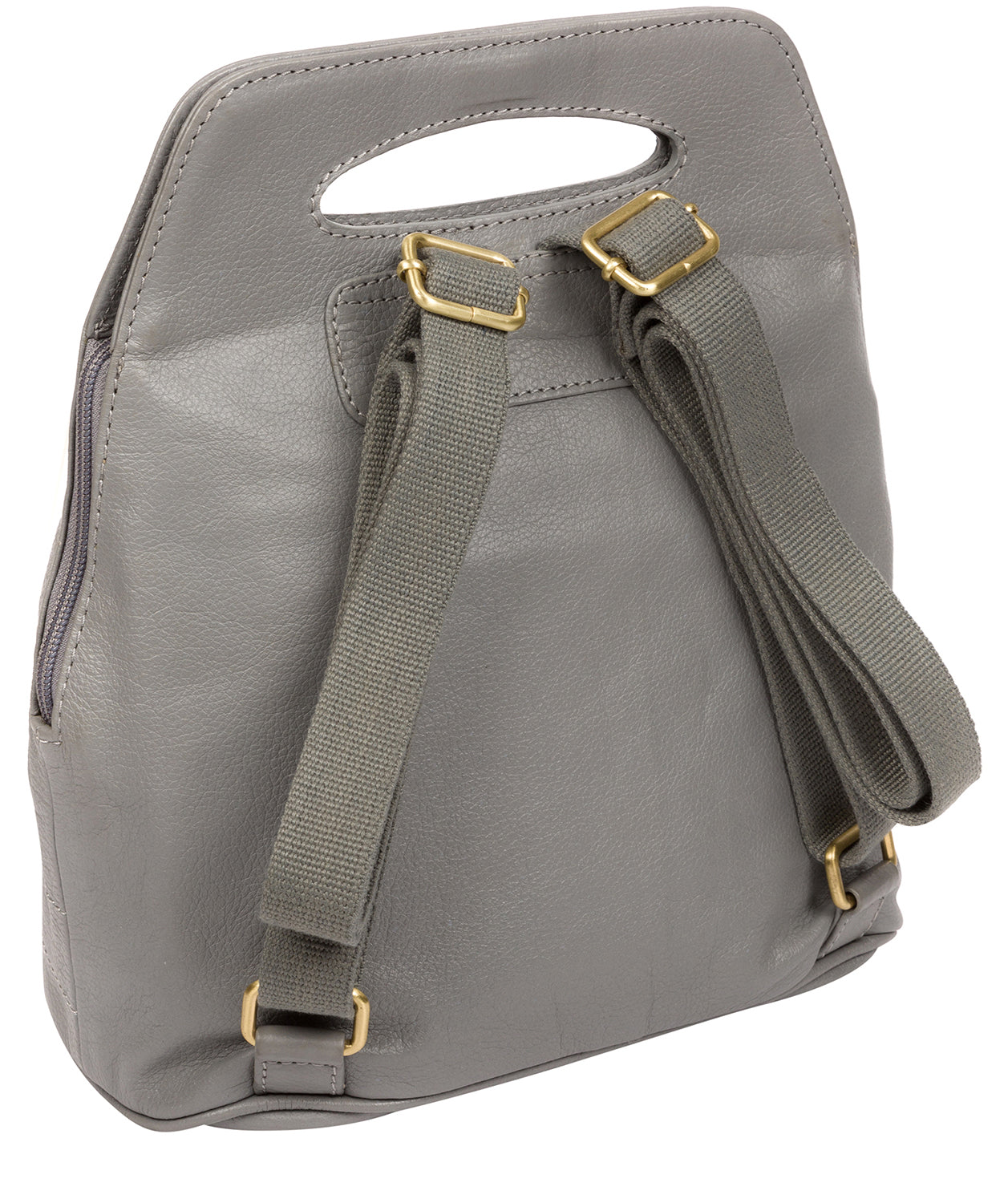 'Priya' Silver Grey Leather Backpack image 3
