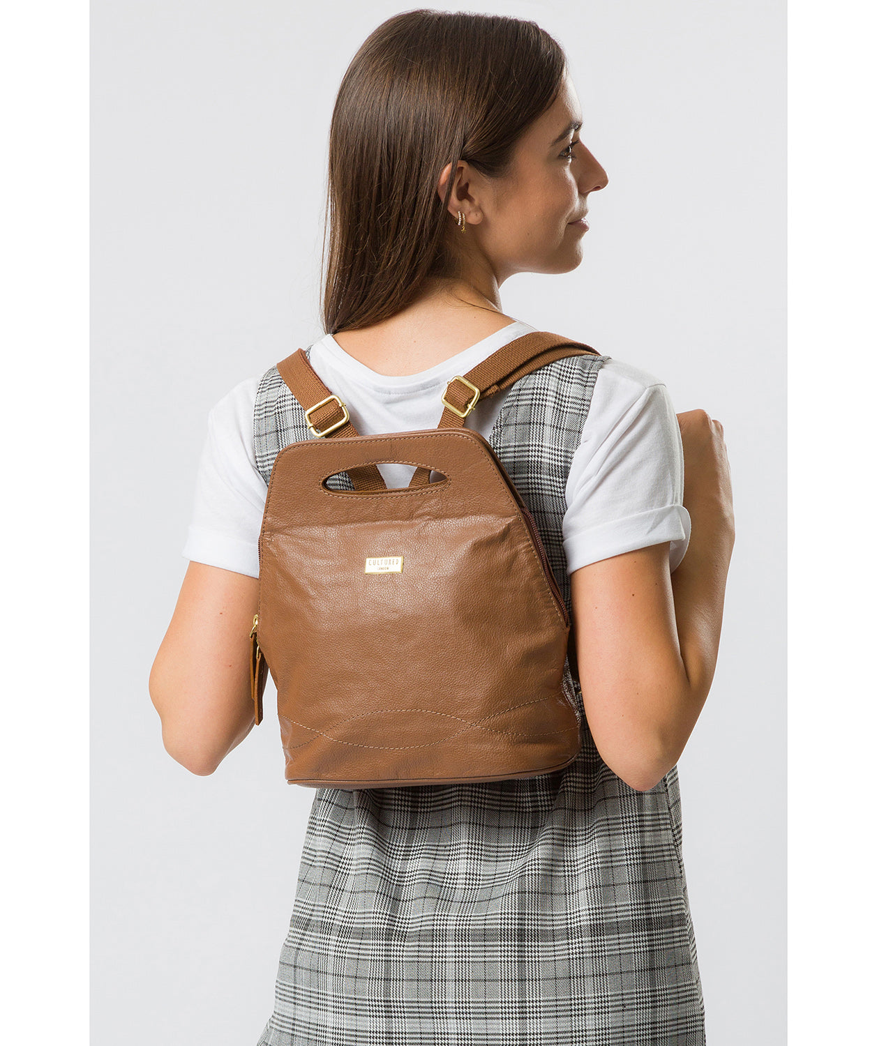 'Priya' Tan Leather Backpack image 2