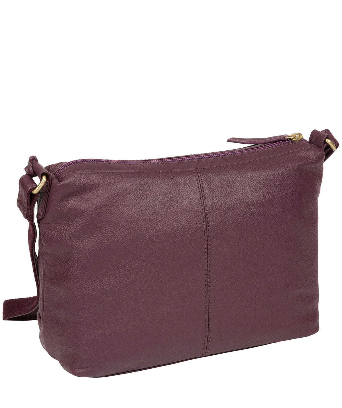 'Duana' Fig Leather Shoulder Bag