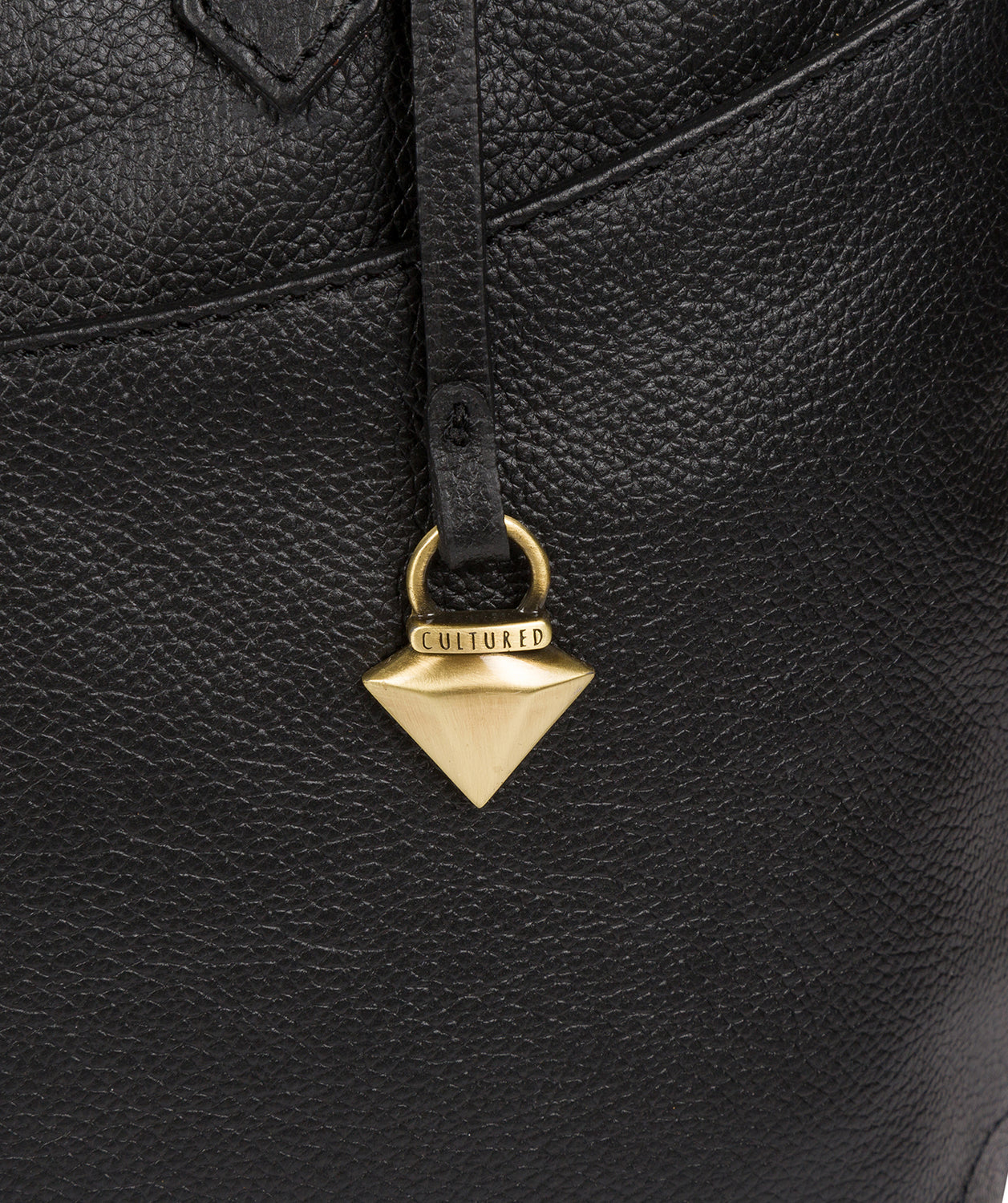 'Oriana' Black Leather Tote Bag image 6