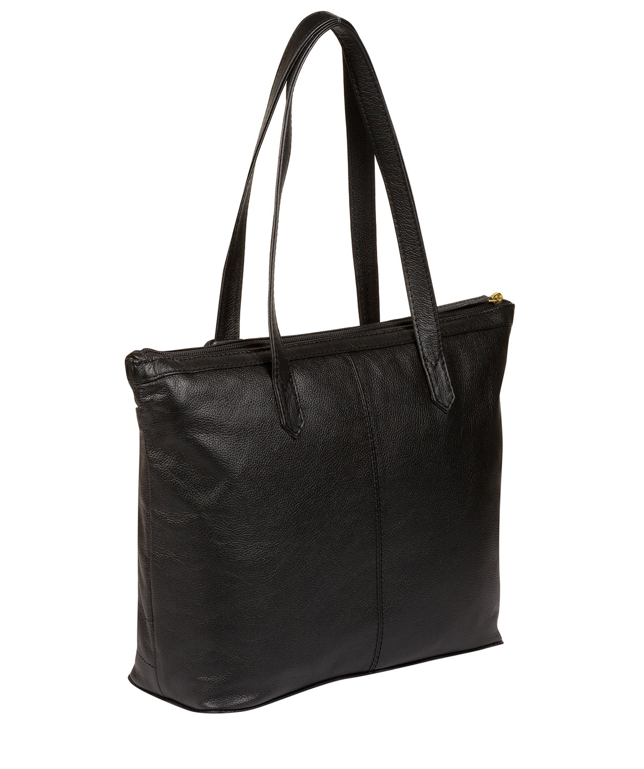 'Oriana' Black Leather Tote Bag