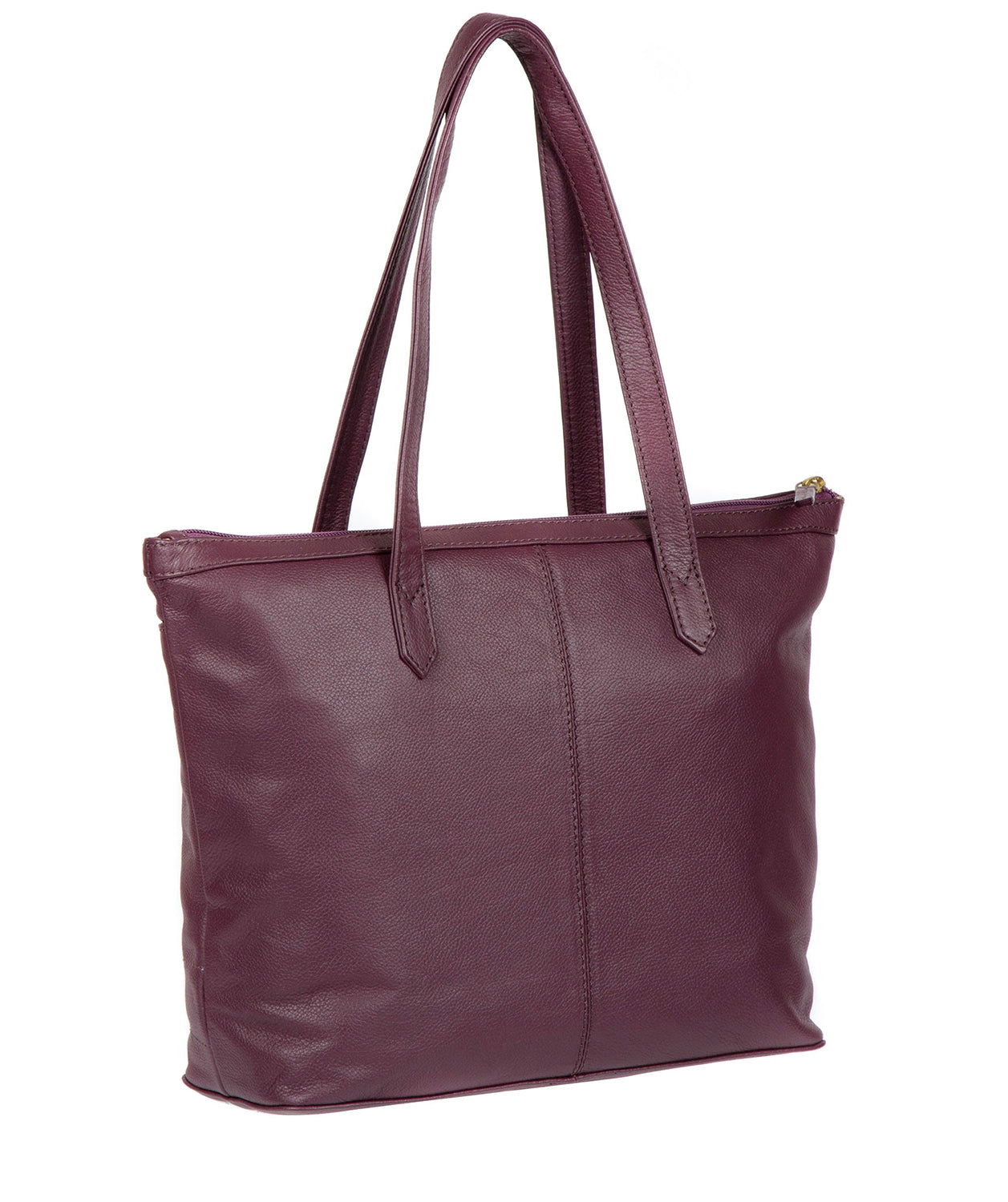 'Oriana' Fig Leather Tote Bag