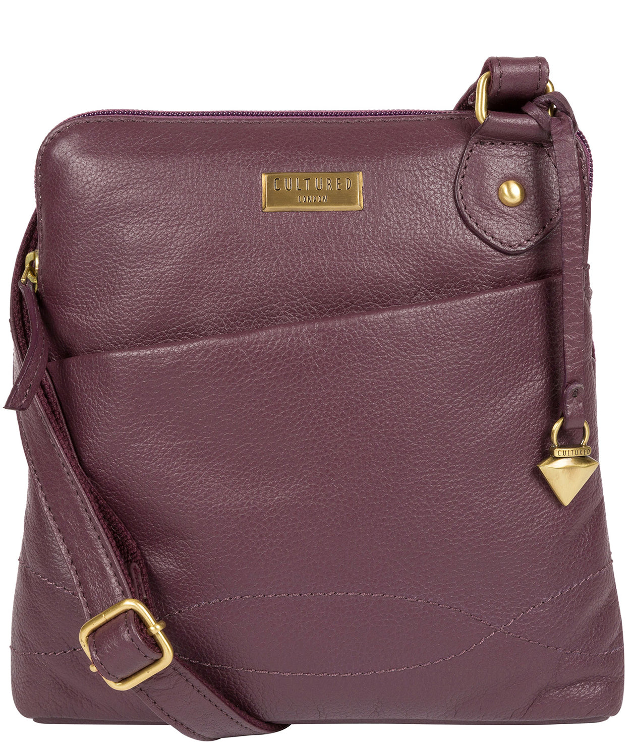 'Jarah' Fig Leather Cross Body Bag
