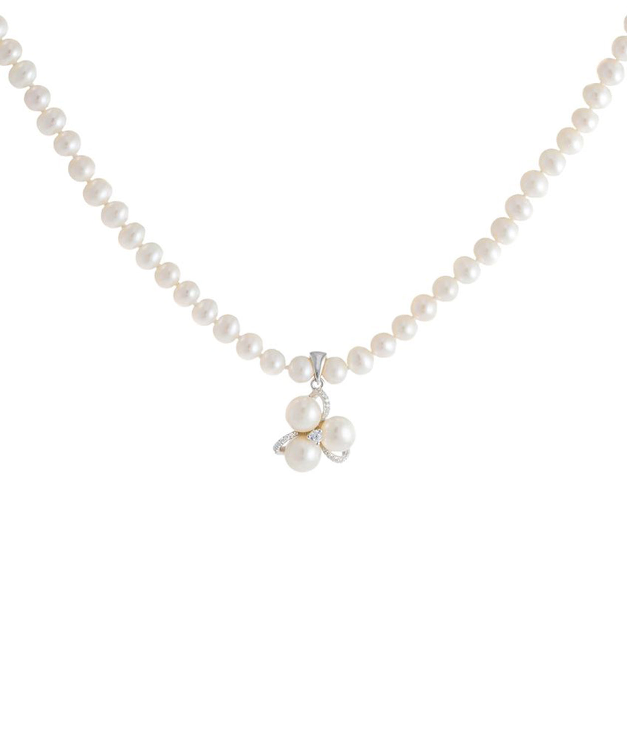 Gift Packaged 'Arataki' 5-6mm Round White Pearl Necklace