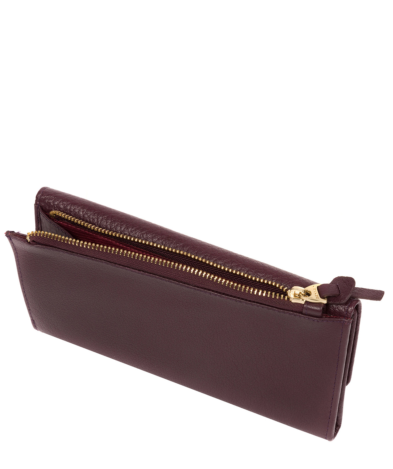 'Ollie' Plum Leather RFID Purse Pure Luxuries London