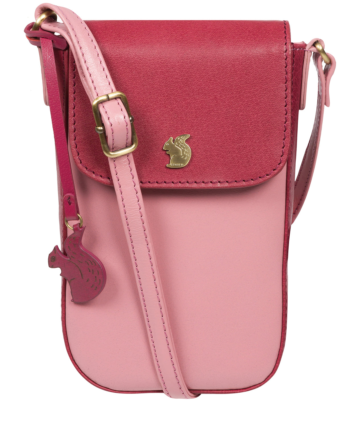 Pink Leather Crossbody Bag 'Buzz' by Conkca London