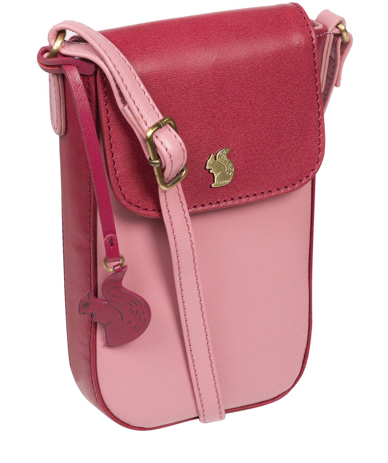 'Buzz' Blush & Orchid Leather Cross Body Phone Bag