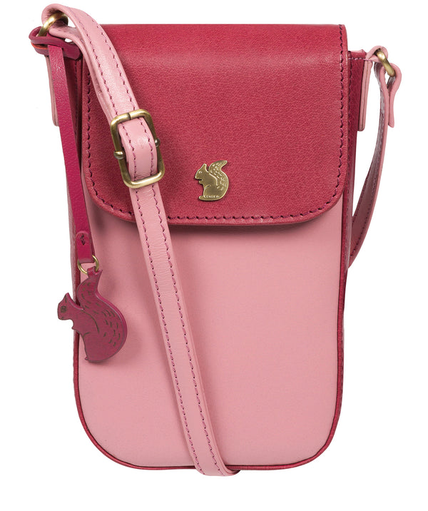 'Buzz' Blush & Orchid Leather Cross Body Phone Bag