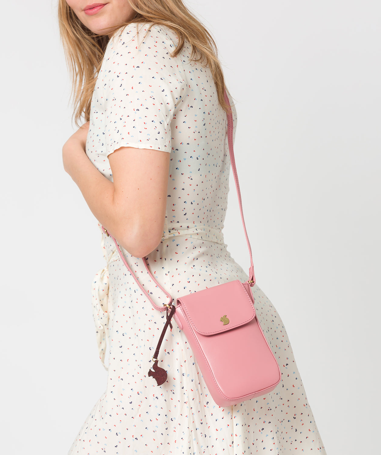 'Buzz' Blush Leather Small Cross Body Bag