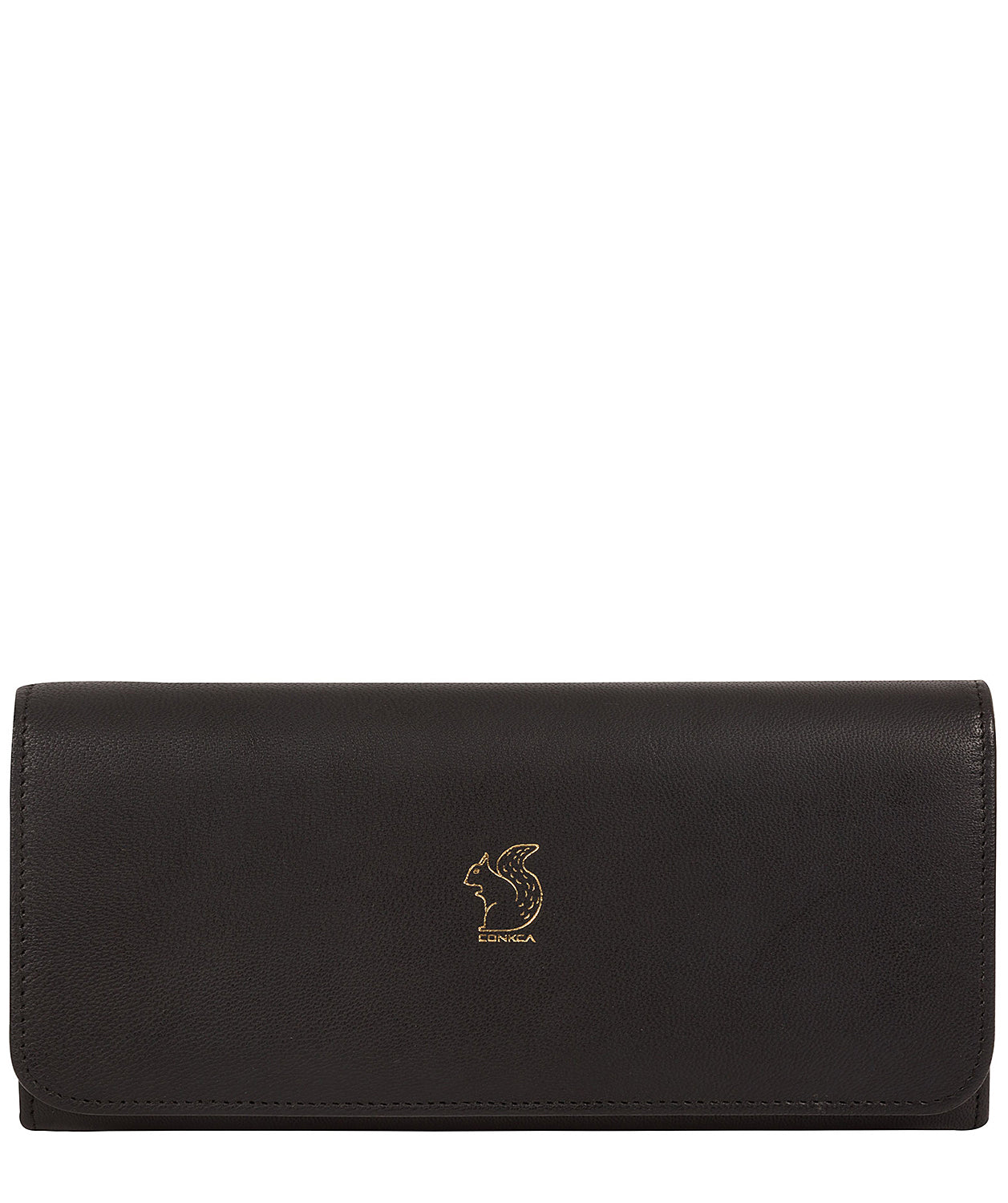'Jorja' Smooth Black Leather Purse