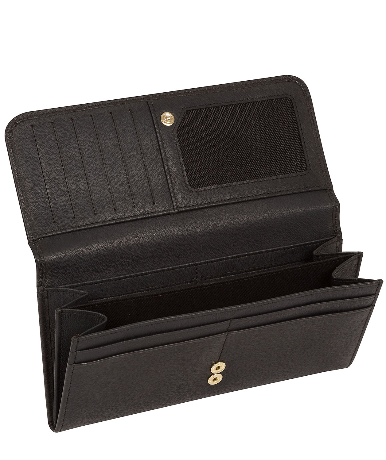 'Jorja' Smooth Black Leather Purse