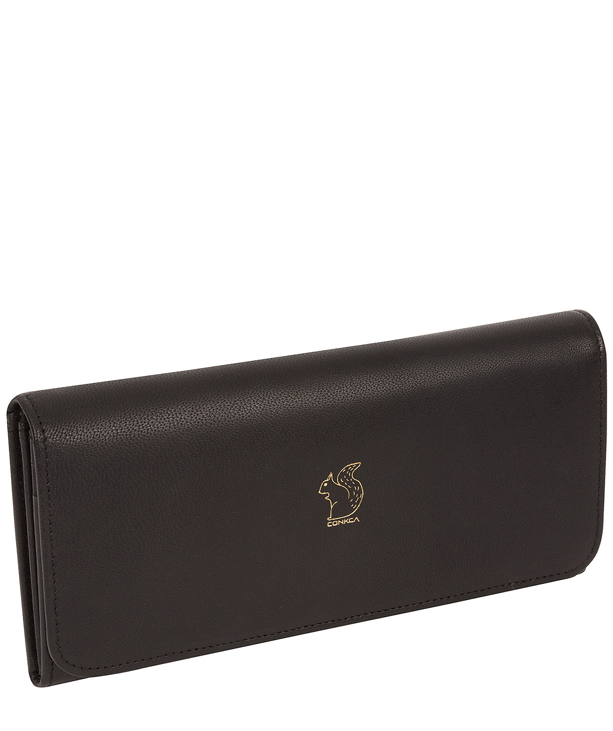 'Jorja' Smooth Black Leather Purse