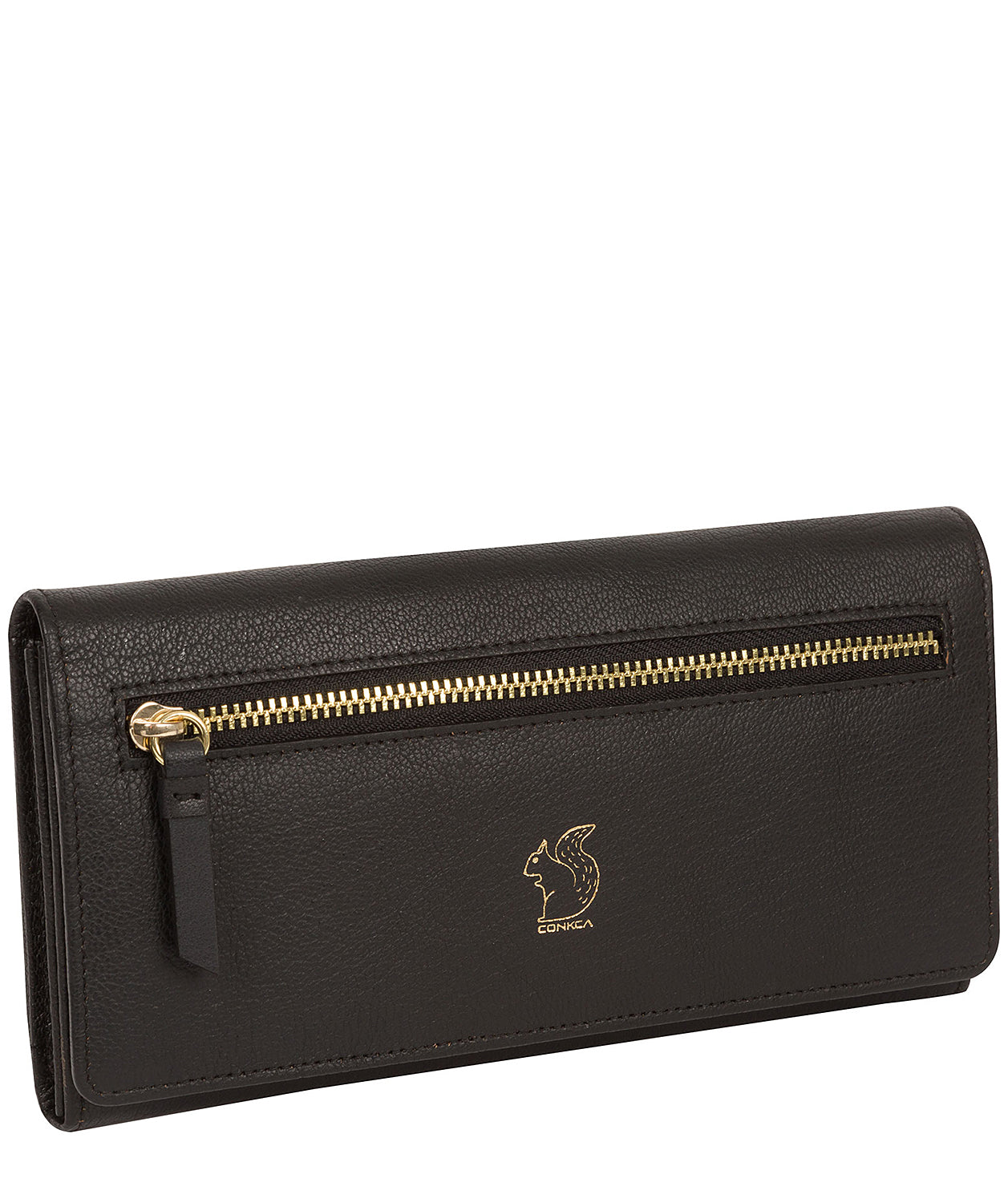 'Fenny' Pebble Black Leather Purse