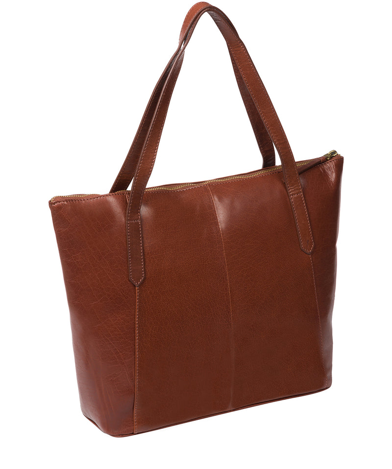 'Mondo' Conker Brown Leather Tote Bag
