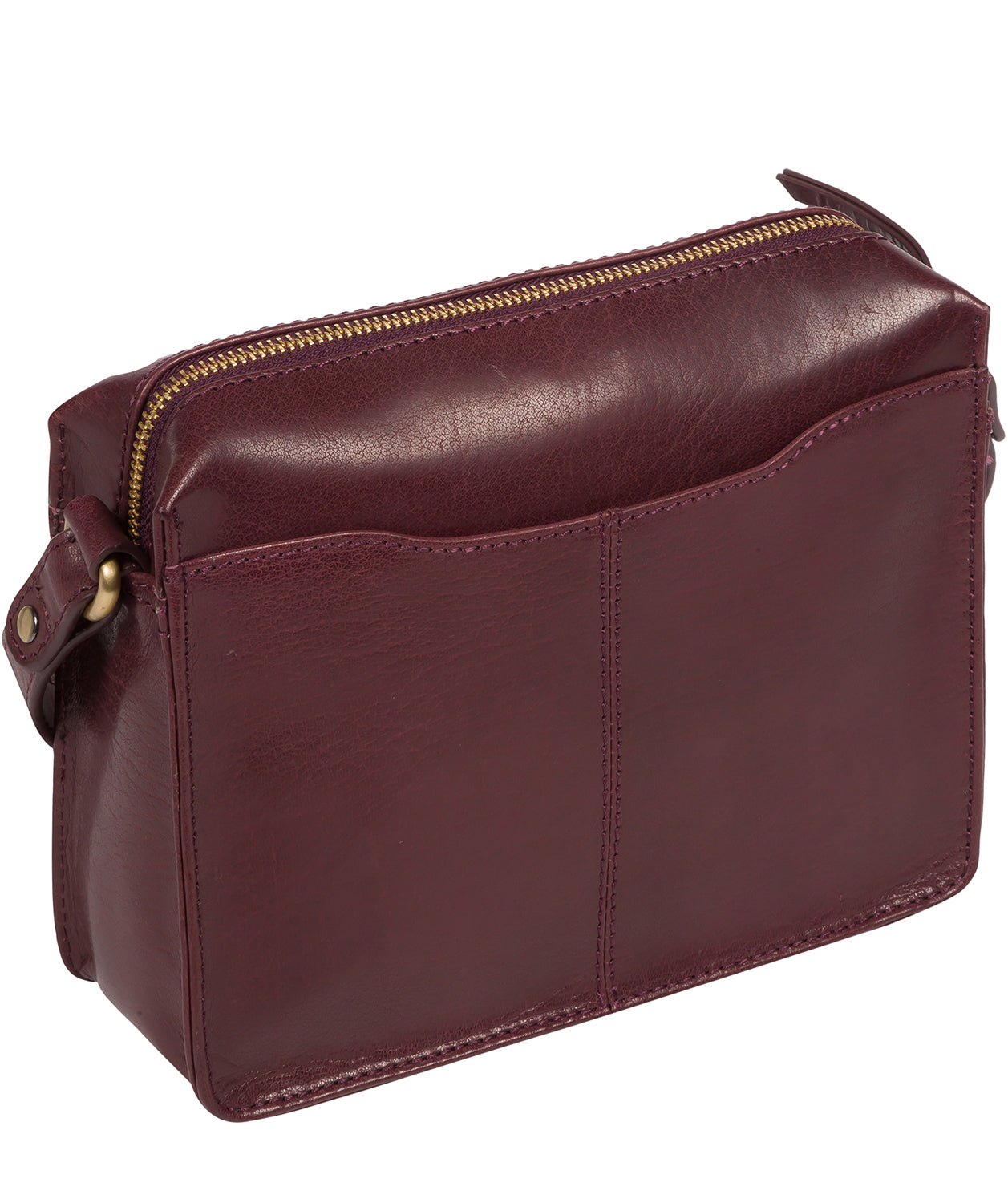 'Aurora' Plum Leather Cross Body Bag